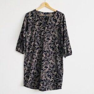 GAP Factory Black and Cream Paisley Mini Dress